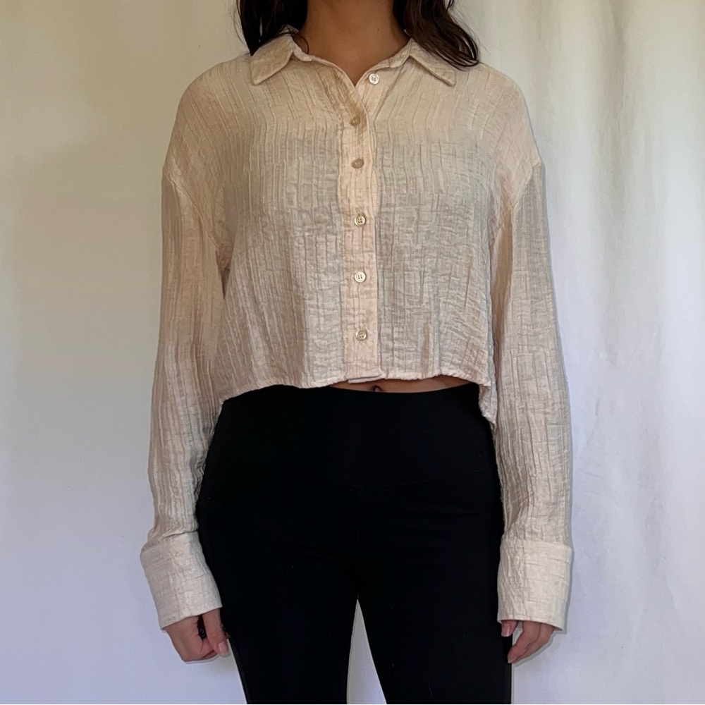 Forever 21 Cream Button-Up Shirt